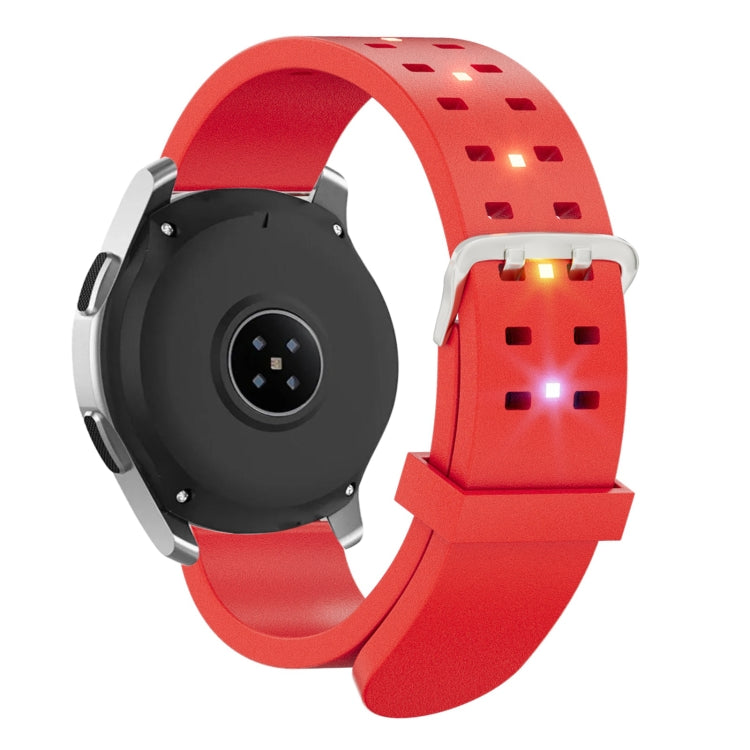 22mm Luminous Colorful Light Silicone Watch Band(Red) - 22mm Bands by PMC Jewellery | Online Shopping South Africa | PMC Jewellery