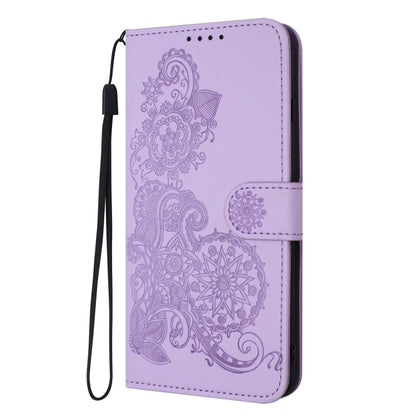 For Tecno Spark Go 2024 Datura Flower Embossed Flip Leather Phone Case(Purple) - Tecno Cases by PMC Jewellery | Online Shopping South Africa | PMC Jewellery | Buy Now Pay Later Mobicred