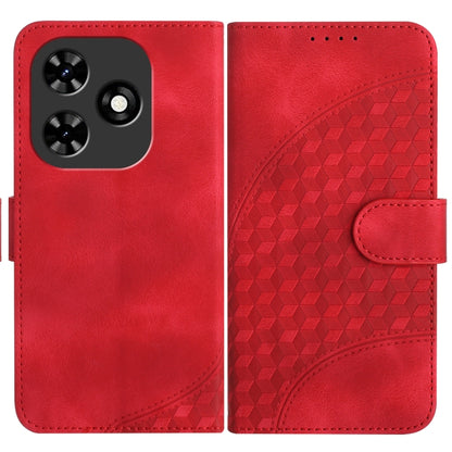 For Tecno Spark Go 2024 YX0060 Elephant Head Embossed Phone Leather Case with Lanyard(Red) - Tecno Cases by PMC Jewellery | Online Shopping South Africa | PMC Jewellery | Buy Now Pay Later Mobicred