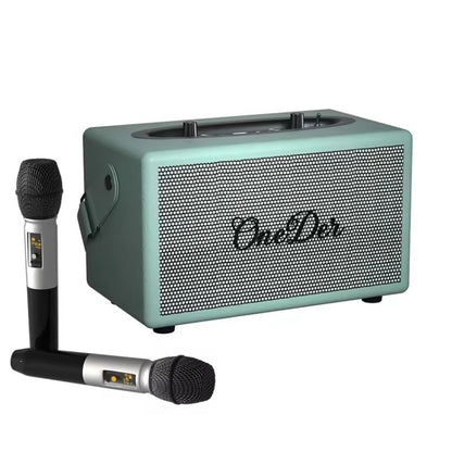 Oneder D7 Bluetooth Speaker Outdoor Karaoke Wireless Speakers With Two Mic(Cyan) - Desktop Speaker by OneDer | Online Shopping South Africa | PMC Jewellery | Buy Now Pay Later Mobicred