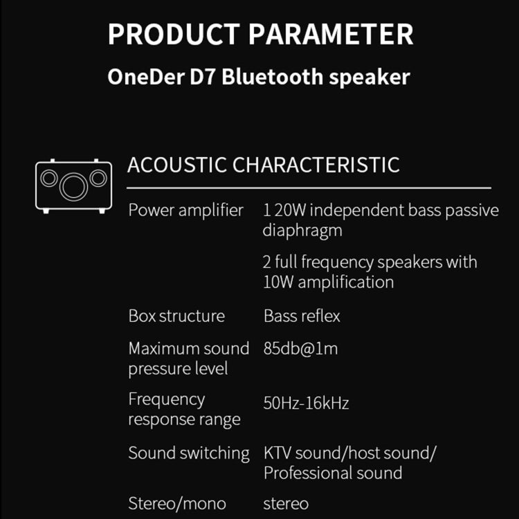 Oneder D7 Bluetooth Speaker Outdoor Karaoke Wireless Speakers With Two Mic(Brown) - free shipping - PMC Jewellery - Order now!