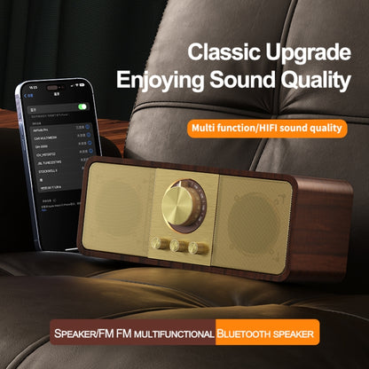 OneDer JY82 Wooden Retro Styling Wireless Speaker HIFI Classic FM Radio Support TF / U-Disk / AUX(Walnut Wood) - Desktop Speaker by OneDer | Online Shopping South Africa | PMC Jewellery | Buy Now Pay Later Mobicred