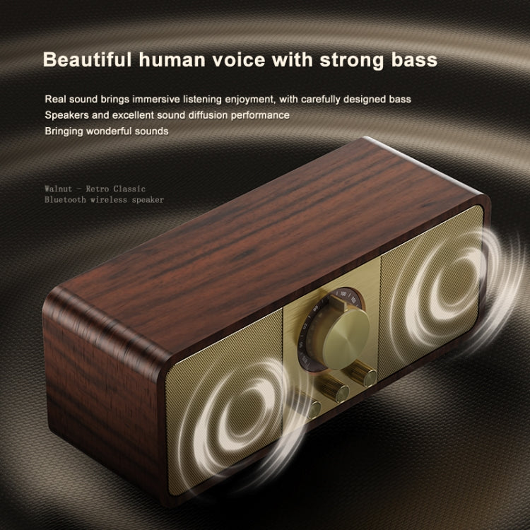 OneDer JY82 Wooden Retro Styling Wireless Speaker HIFI Classic FM Radio Support TF / U-Disk / AUX(Walnut Wood) - Desktop Speaker by OneDer | Online Shopping South Africa | PMC Jewellery | Buy Now Pay Later Mobicred