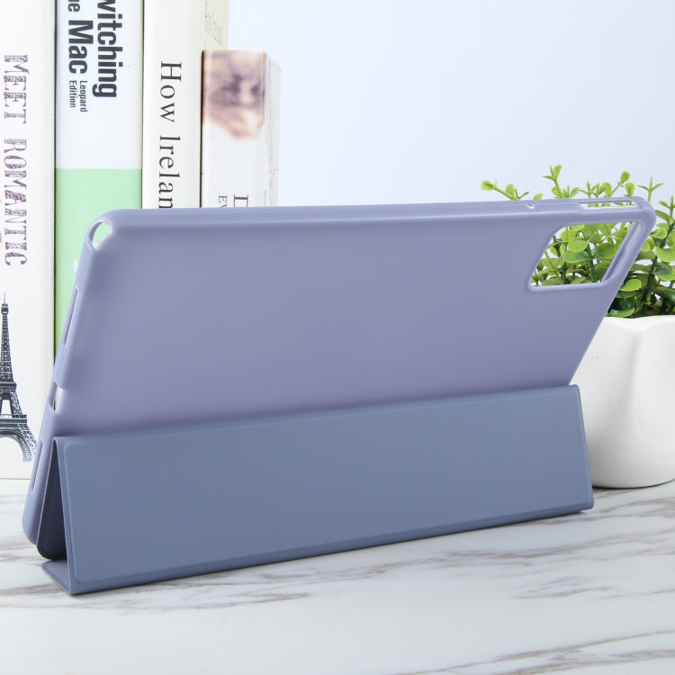 For Lenovo Tab M11/ Xiaoxin Pad 11 2024 Tri-fold Silicone Leather Tablet Case(Lavender Purple) - Lenovo by PMC Jewellery | Online Shopping South Africa | PMC Jewellery | Buy Now Pay Later Mobicred