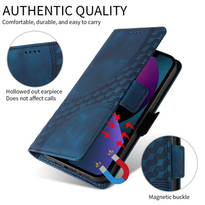 For iPhone 16 Pro Embossed Rhombus Starry Leather Phone Case(Blue) - iPhone 16 Pro Cases by PMC Jewellery | Online Shopping South Africa | PMC Jewellery | Buy Now Pay Later Mobicred