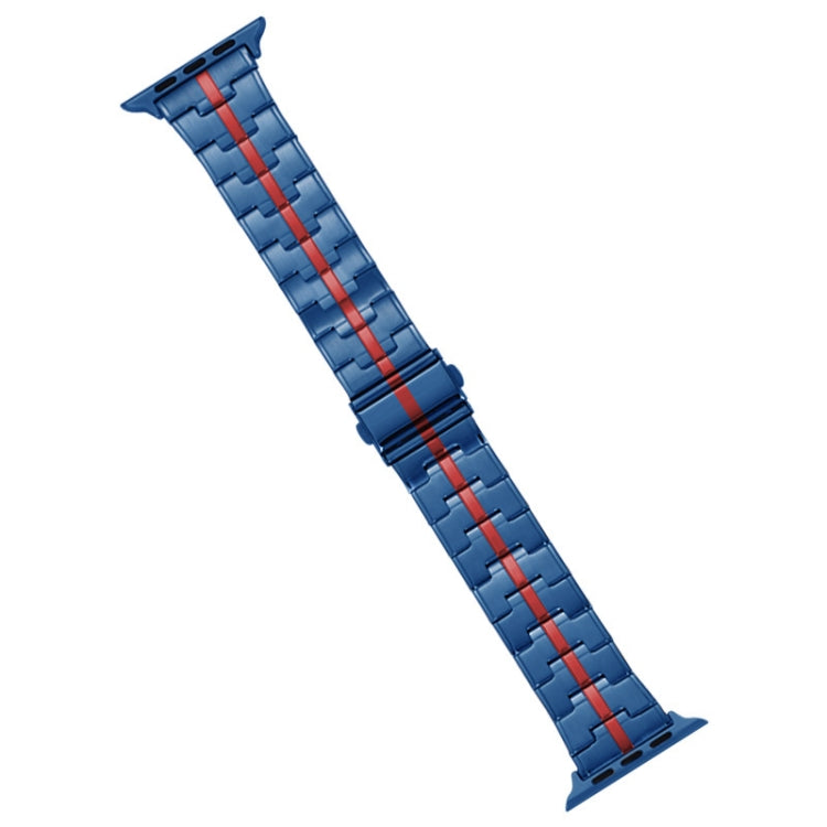 For Apple Watch SE 2023 40mm Stainless Steel Watch Band(Blue Red) - free shipping - PMC TechLife - Order now!
