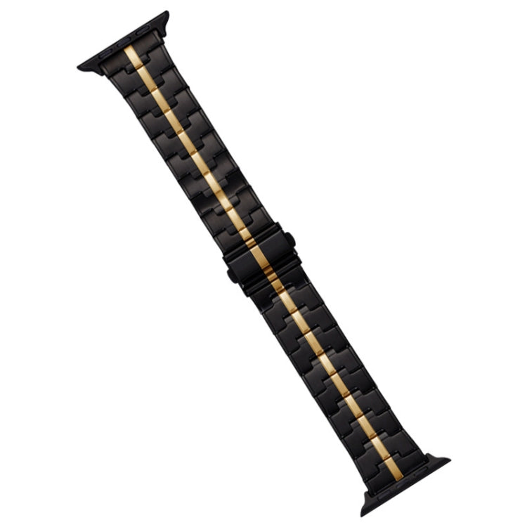 For Apple Watch Series 8 45mm Stainless Steel Watch Band(Black Gold) - free shipping - PMC TechLife - Order now!