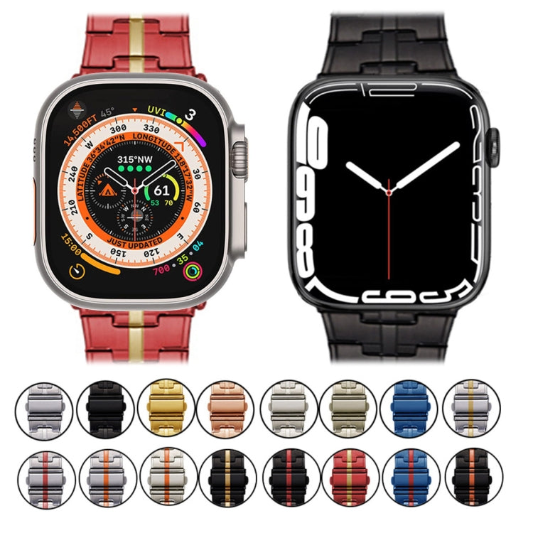 For Apple Watch Ultra 2 49mm Stainless Steel Watch Band(Silver Orange) - free shipping - PMC TechLife - Order now!