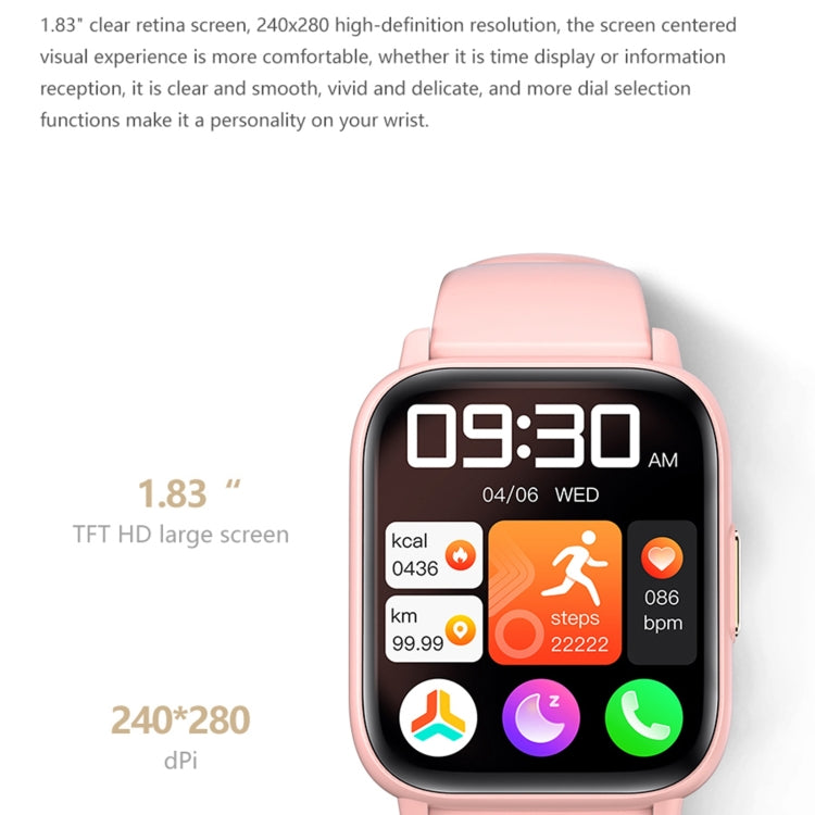 DM60+ 1.83 inch BT5.2 Smart Sport Watch, Support Bluetooth Call / Sleep / Blood Sugar / Blood Oxygen / Temperature / Heart Rate / Blood Pressure Health Monitor(White) - Smart Watches by PMC TechLife | Online Shopping South Africa | PMC TechLife