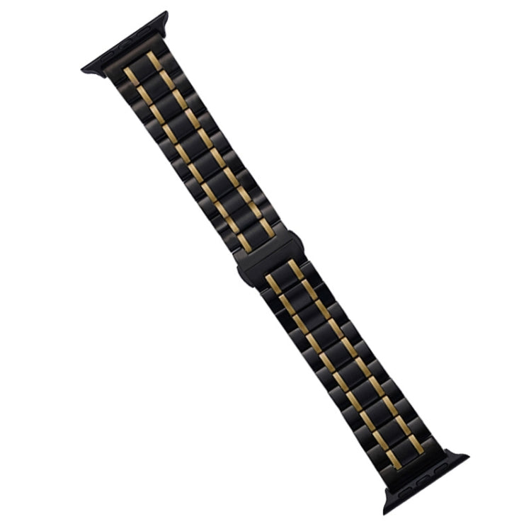 For Apple Watch SE 2023 40mm Five-Beads Stainless Steel Watch Band(Black Gold) - free shipping - PMC TechLife - Order now!