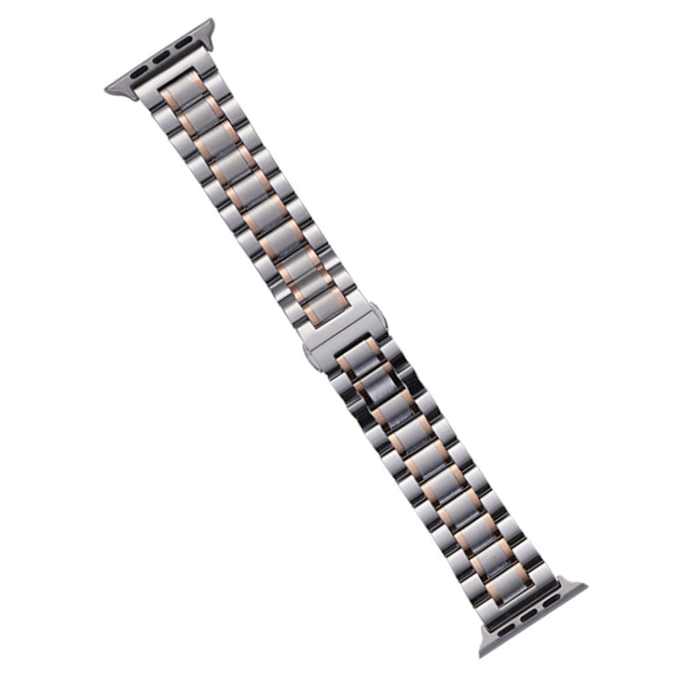 For Apple Watch Series 8 41mm Five-Beads Stainless Steel Watch Band(Silver Rose Gold) - free shipping - PMC TechLife - Order now!