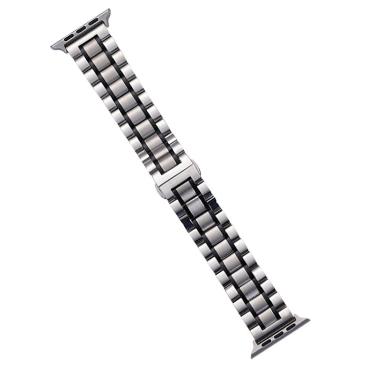 For Apple Watch Series 7 41mm Five-Beads Stainless Steel Watch Band(Silver Black) - free shipping - PMC TechLife - Order now!