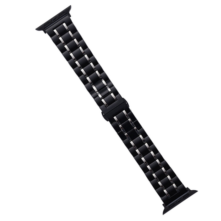 For Apple Watch Series 2 42mm Five-Beads Stainless Steel Watch Band(Black Silver) - free shipping - PMC TechLife - Order now!