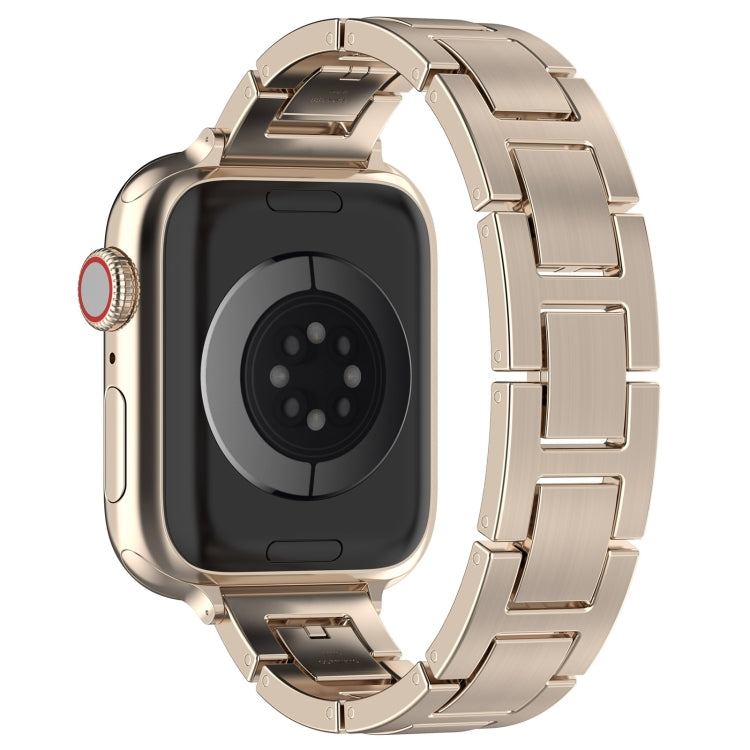 For Apple Watch SE 40mm H Slim Stainless Steel Watch Band(Starlight) - Watch Bands by PMC TechLife | Online Shopping South Africa | PMC TechLife