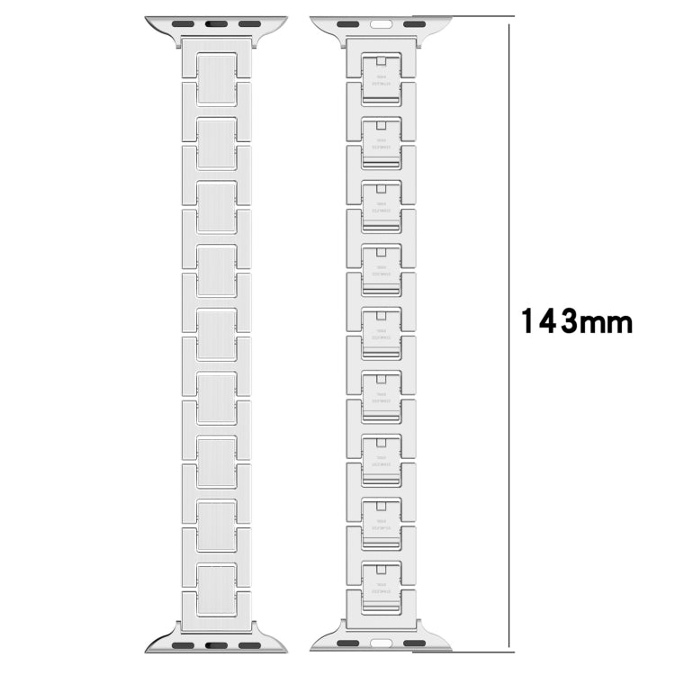For Apple Watch Series 9 41mm H Slim Stainless Steel Watch Band(Starlight) - Watch Bands by PMC TechLife | Online Shopping South Africa | PMC TechLife