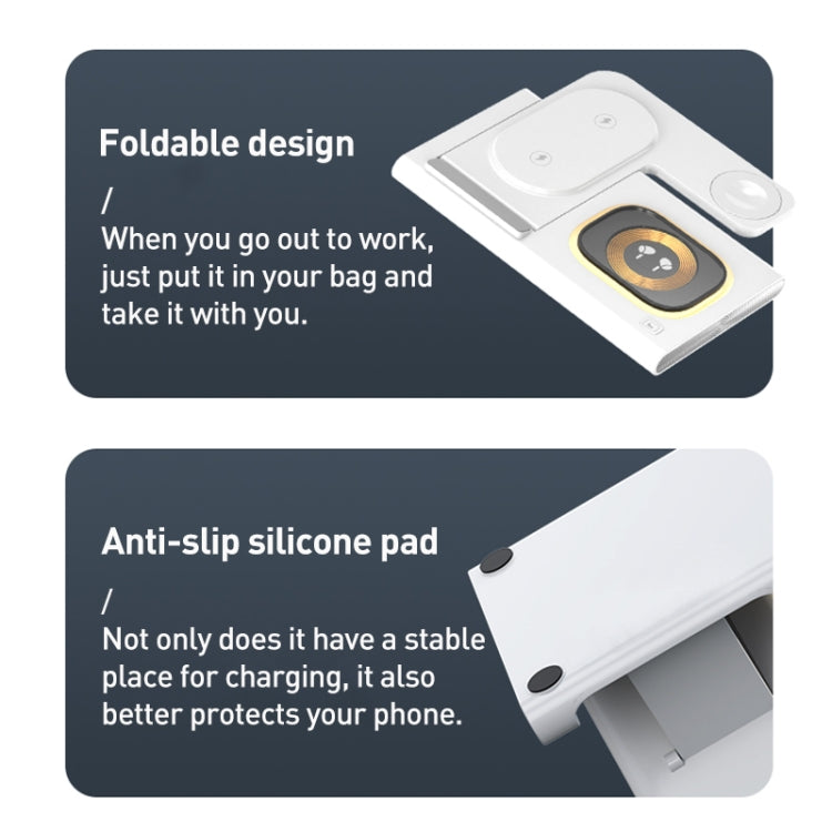 A80 3 in 1 15W Folding Wireless Charger(White) - free shipping - PMC Jewellery - Order now!