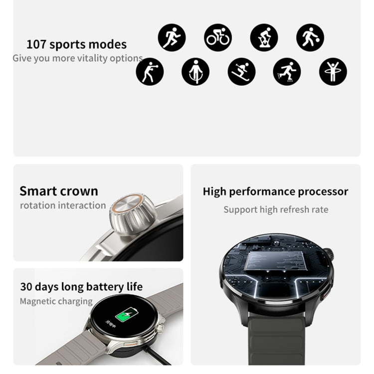 J45 1.43 inch BT5.1 Smart Sport Watch, Support Sleep / Heart Rate / Blood Oxygen / Blood Pressure Health Monitor(Grey) - Smart Watches by PMC Jewellery | Online Shopping South Africa | PMC Jewellery