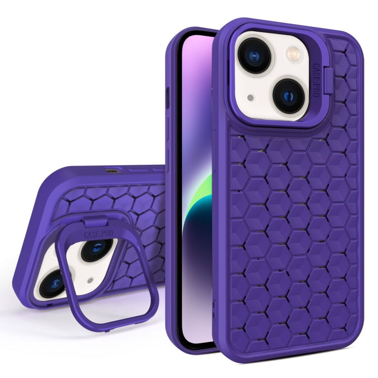 For iPhone 14 Plus Honeycomb Radiating Lens Holder Magsafe Phone Case(Purple) - iPhone 14 Plus Cases by PMC Jewellery | Online Shopping South Africa | PMC Jewellery