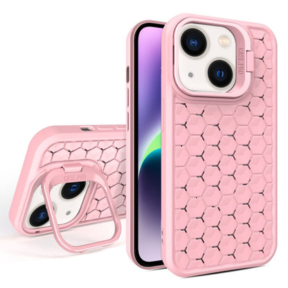 For iPhone 14 Honeycomb Radiating Lens Holder Magsafe Phone Case(Pink) - iPhone 14 Cases by PMC Jewellery | Online Shopping South Africa | PMC Jewellery