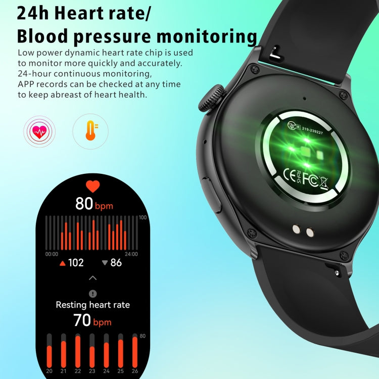 QX10 1.43 inch BT5.2 Smart Sport Watch, Support Sleep / Heart Rate / Blood Oxygen / Blood Pressure Health Monitor(Black) - Smart Watches by PMC TechLife | Online Shopping South Africa | PMC TechLife