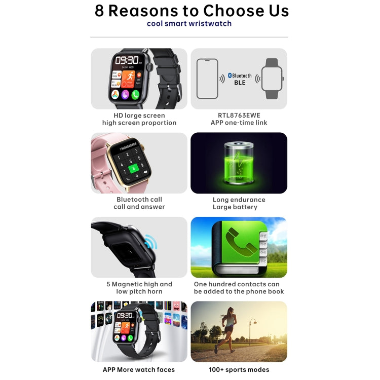 QS08 PRO 1.83 inch BT5.2 Smart Sport Watch, Support Sleep / Heart Rate / Blood Oxygen / Temperature / Blood Pressure Health Monitor(Black+Green) - Smart Watches by PMC TechLife | Online Shopping South Africa | PMC TechLife
