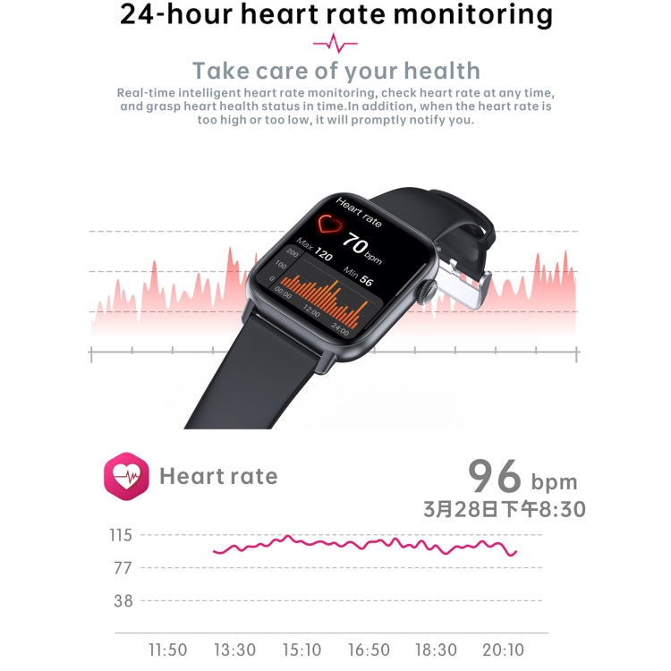 QS08 PRO 1.83 inch BT5.2 Smart Sport Watch, Support Sleep / Heart Rate / Blood Oxygen / Temperature / Blood Pressure Health Monitor(Black+Blue) - Smart Watches by PMC TechLife | Online Shopping South Africa | PMC TechLife