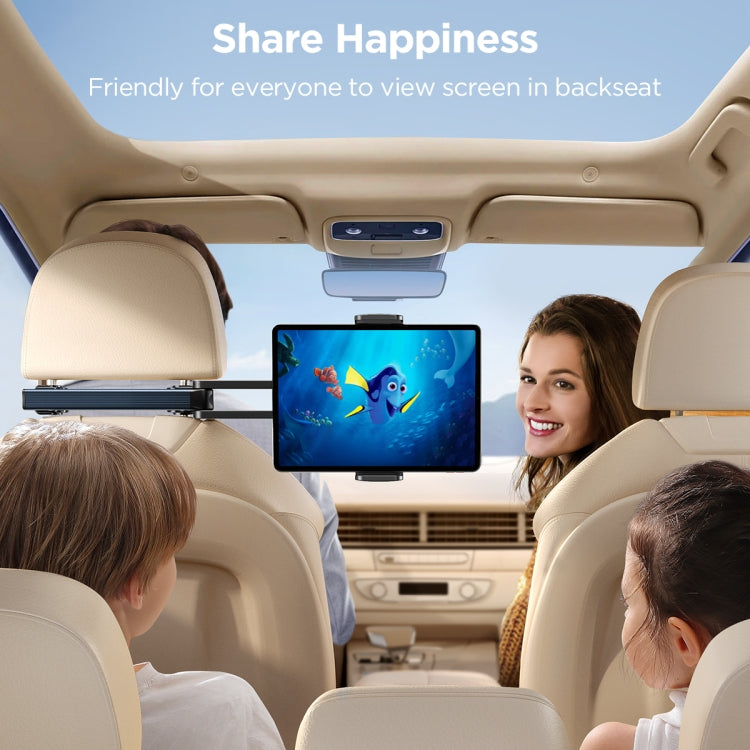 JOYROOM JR-ZS369 Car Headrest Phone & Tablet Holder(Metal Grey) - Car Holders by JOYROOM | Online Shopping South Africa | PMC Jewellery | Buy Now Pay Later Mobicred