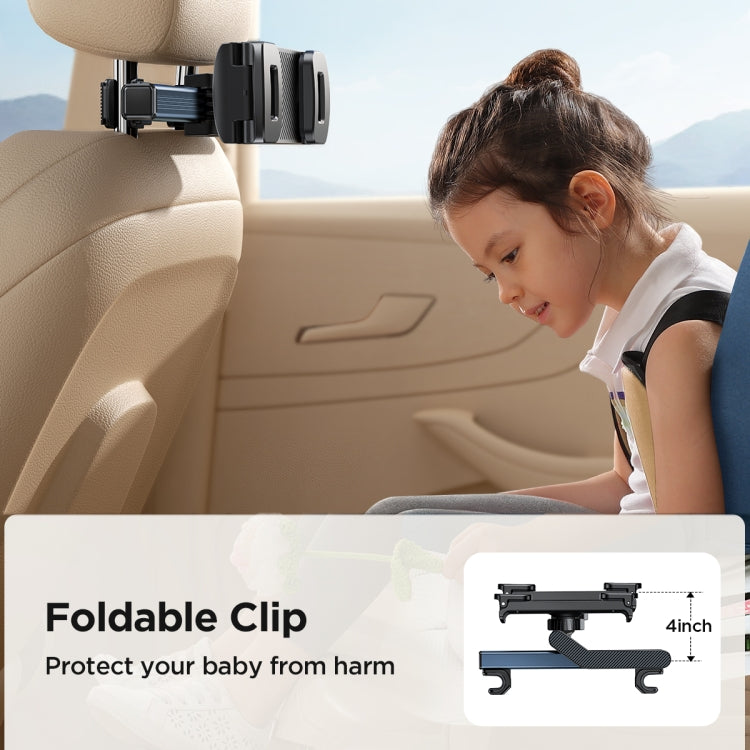 JOYROOM JR-ZS369 Car Headrest Phone & Tablet Holder(Metal Grey) - Car Holders by JOYROOM | Online Shopping South Africa | PMC Jewellery | Buy Now Pay Later Mobicred