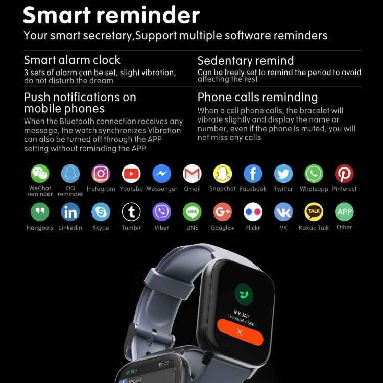 QS16 Pro 1.83 inch BT5.0 Smart Sport Watch, Support Bluetooth Call / Sleep / Blood Oxygen / Temperature / Heart Rate / Blood Pressure Health Monitor(Blue) - Smart Watches by PMC TechLife | Online Shopping South Africa | PMC TechLife
