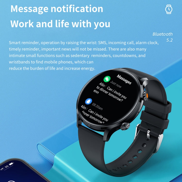 QS40 1.39 inch BT5.2 Smart Sport Watch, Support Bluetooth Call / Sleep / Blood Oxygen / Temperature / Heart Rate / Blood Pressure Health Monitor(Black) - Smart Watches by PMC TechLife | Online Shopping South Africa | PMC TechLife | Buy Now Pay Later Mobicred