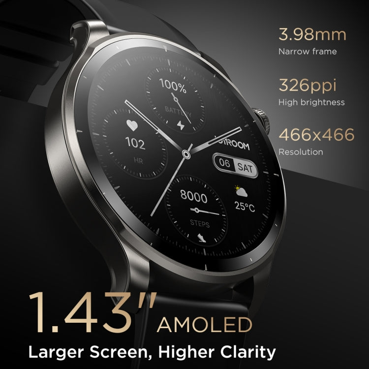 JOYROOM JR-FV1 Venture Series 1.43 inch Bluetooth Call Smart Watch Supports Sleep Monitoring/Blood Oxygen Detection(Dark Grey) - Smart Watches by JOYROOM | Online Shopping South Africa | PMC TechLife | Buy Now Pay Later Mobicred