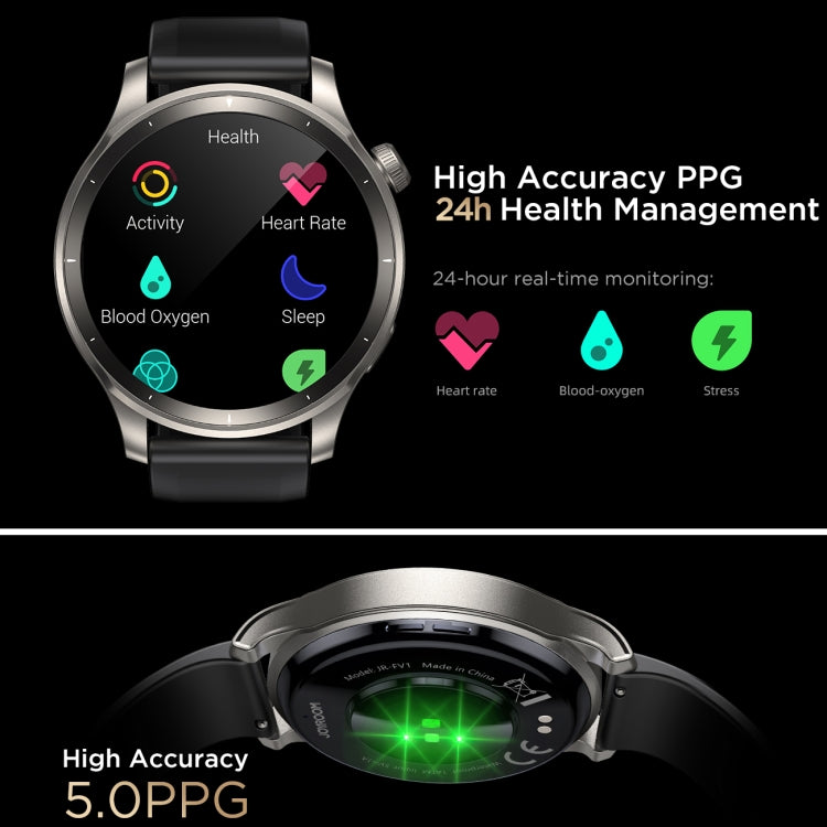 JOYROOM JR-FV1 Venture Series 1.43 inch Bluetooth Call Smart Watch Supports Sleep Monitoring/Blood Oxygen Detection(Dark Grey) - Smart Watches by JOYROOM | Online Shopping South Africa | PMC TechLife | Buy Now Pay Later Mobicred