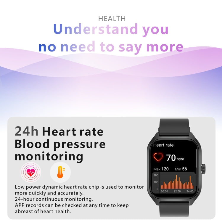 Qx5 1.96 inch BT5.2 Smart Sport Watch, Support Bluetooth Call / Sleep / Blood Oxygen / Temperature / Heart Rate / Blood Pressure Health Monitor(Black) - Smart Watches by PMC TechLife | Online Shopping South Africa | PMC TechLife
