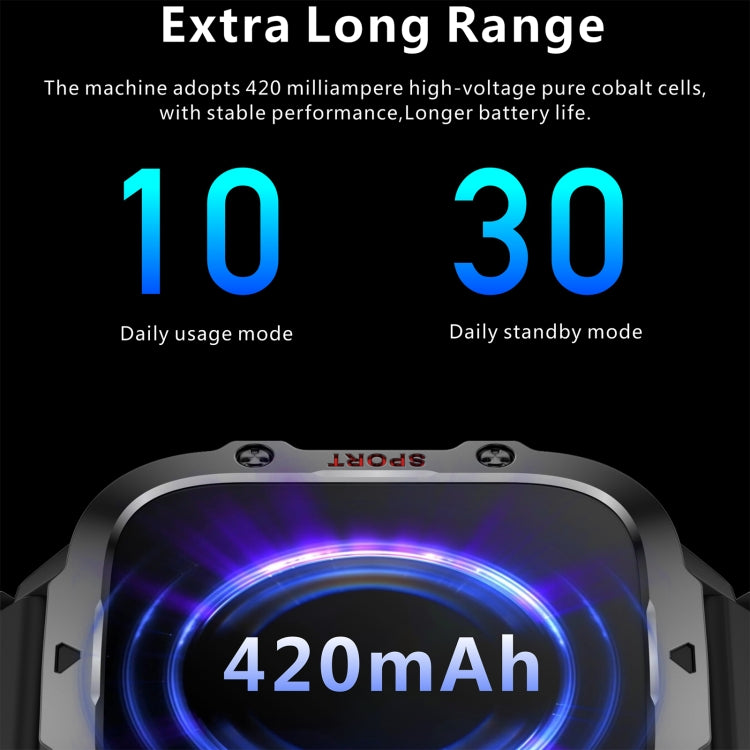 QX11 1.96 inch BT5.2 Smart Sport Watch, Support Bluetooth Call / Sleep / Blood Oxygen / Heart Rate / Blood Pressure Health Monitor(Black) - Smart Watches by PMC TechLife | Online Shopping South Africa | PMC TechLife