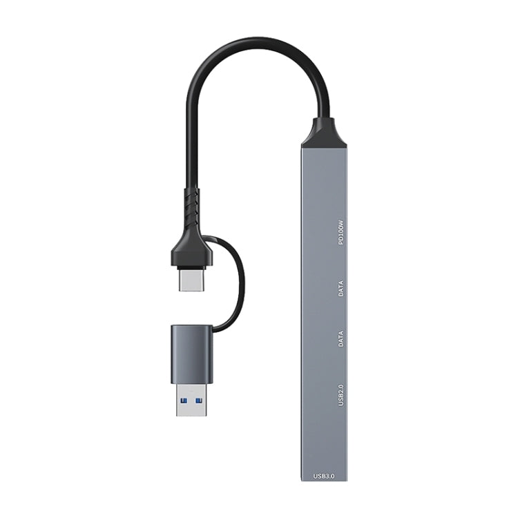 ADS-809D 5 in 1 USB + Type-C to PD100W + USB3.0/2.0 + Type-C HUB Docking Station(Space Grey) - USB HUB by PMC Jewellery | Online Shopping South Africa | PMC Jewellery | Buy Now Pay Later Mobicred