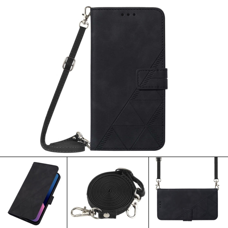 For Google Pixel 9 Pro Crossbody 3D Embossed Flip Leather Phone Case(Black) - Google Cases by PMC Jewellery | Online Shopping South Africa | PMC Jewellery | Buy Now Pay Later Mobicred