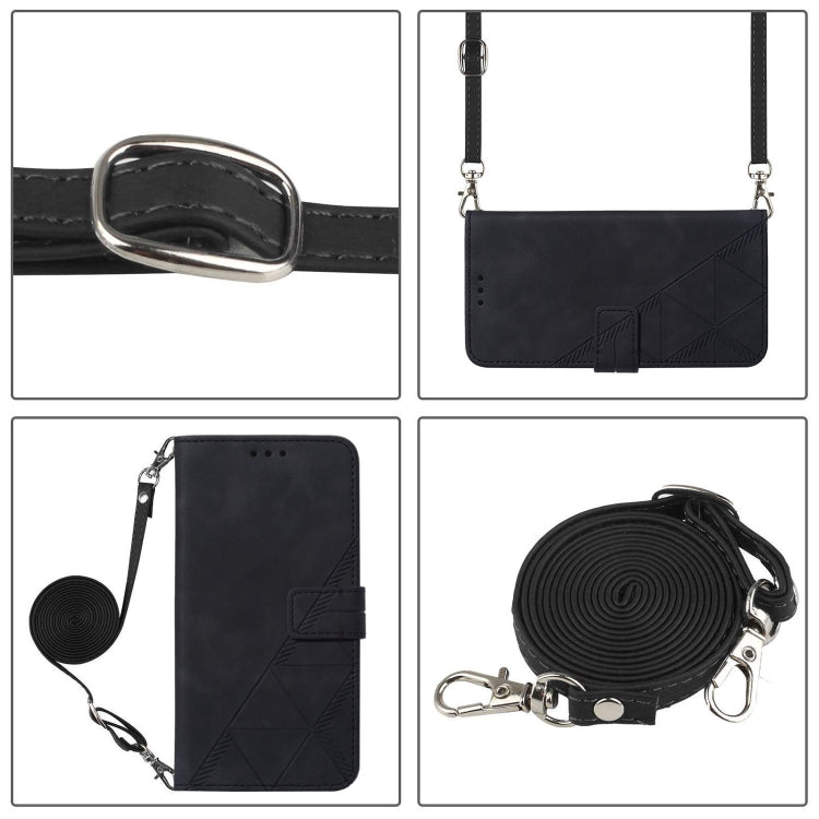 For Google Pixel 9 Pro XL Crossbody 3D Embossed Flip Leather Phone Case(Black) - Google Cases by PMC TechLife | Online Shopping South Africa | PMC TechLife | Buy Now Pay Later Mobicred