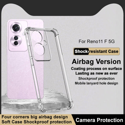 For OPPO Reno11 F 5G imak Shockproof Airbag TPU Phone Case(Transparent) - Reno11 F Cases by imak | Online Shopping South Africa | PMC Jewellery | Buy Now Pay Later Mobicred