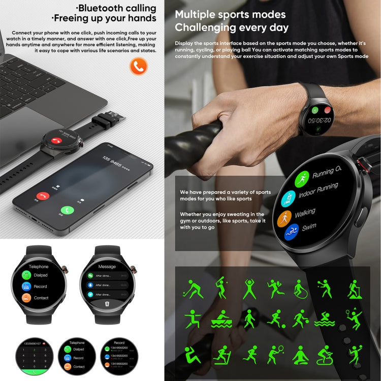 MT26 Smart Watch 1.43 inch AMOLED Bracelet, Support Bluetooth Call / Blood Pressure / Blood Oxygen / Heart Rate(Silver) - Smart Watches by PMC TechLife | Online Shopping South Africa | PMC TechLife