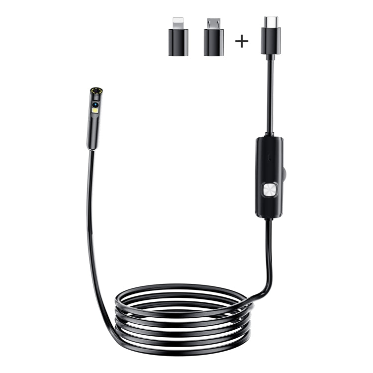 AN112 8mm Double Lenses HD Industry Endoscope Type-C + Micro USB + 8 Pin Connection, Length:10m Soft Tube -  by PMC TechLife | Online Shopping South Africa | PMC TechLife | Buy Now Pay Later Mobicred