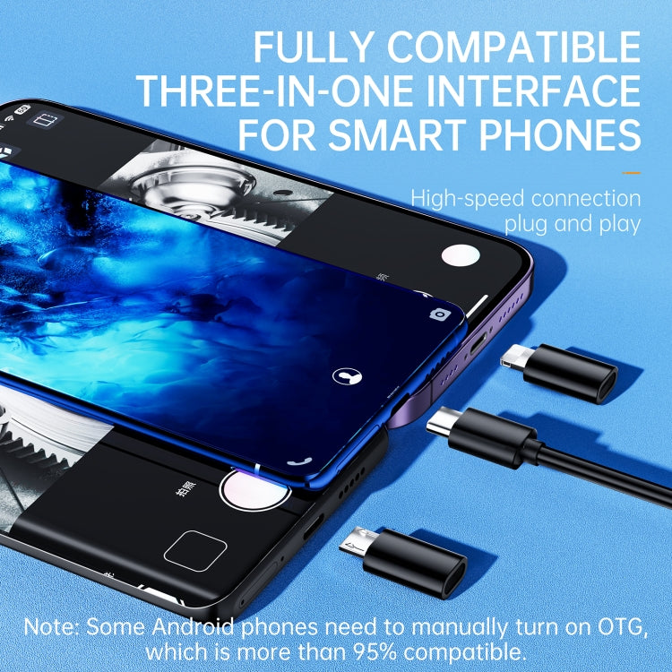 AN112 8mm Double Lenses HD Industry Endoscope Type-C + Micro USB + 8 Pin Connection, Length:5m Hard Tube -  by PMC TechLife | Online Shopping South Africa | PMC TechLife | Buy Now Pay Later Mobicred