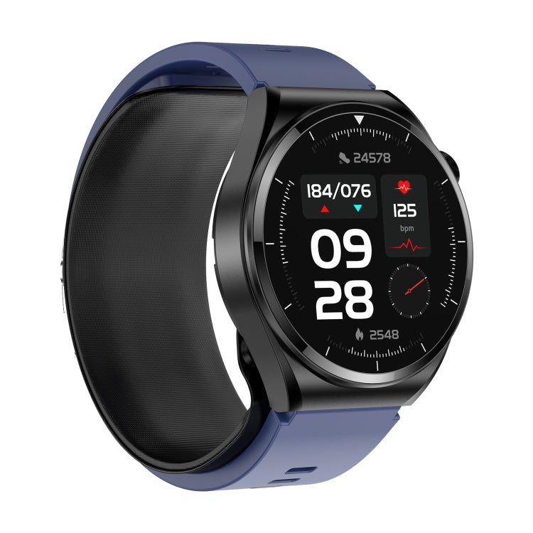 S22 Air Pump Blood Pressure Testing ECG Health Smart Watch, 1.39 inch Round Screen(Blue) - free shipping - PMC TechLife - Order now!