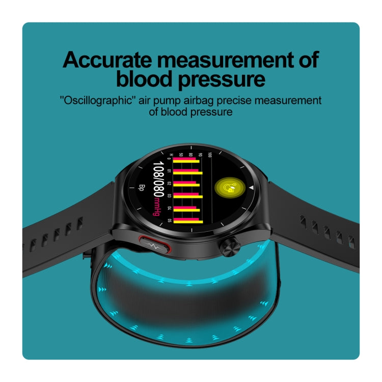S22 Air Pump Blood Pressure Testing ECG Health Smart Watch, 1.39 inch Round Screen(Black) - Smart Watches by PMC TechLife | Online Shopping South Africa | PMC TechLife