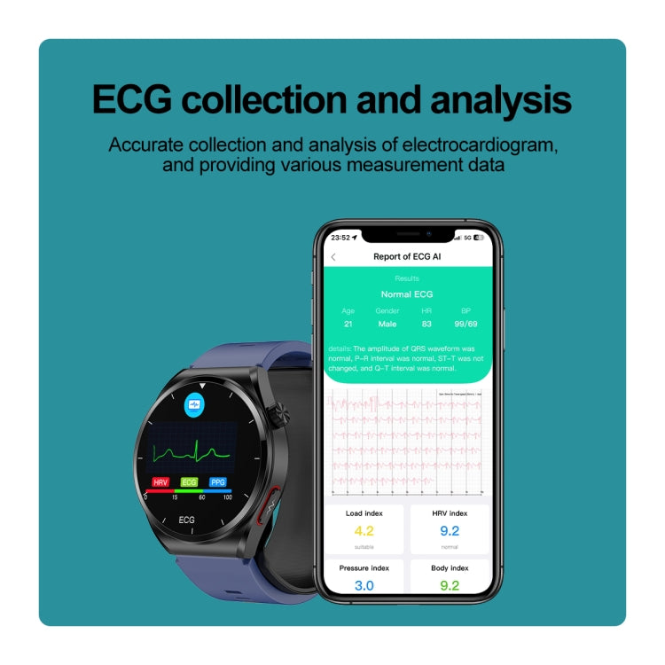 S22 Air Pump Blood Pressure Testing ECG Health Smart Watch, 1.39 inch Round Screen(Black) - Smart Watches by PMC TechLife | Online Shopping South Africa | PMC TechLife
