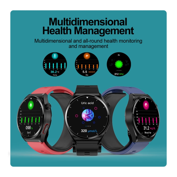S22 Air Pump Blood Pressure Testing ECG Health Smart Watch, 1.39 inch Round Screen(Blue) - free shipping - PMC TechLife - Order now!