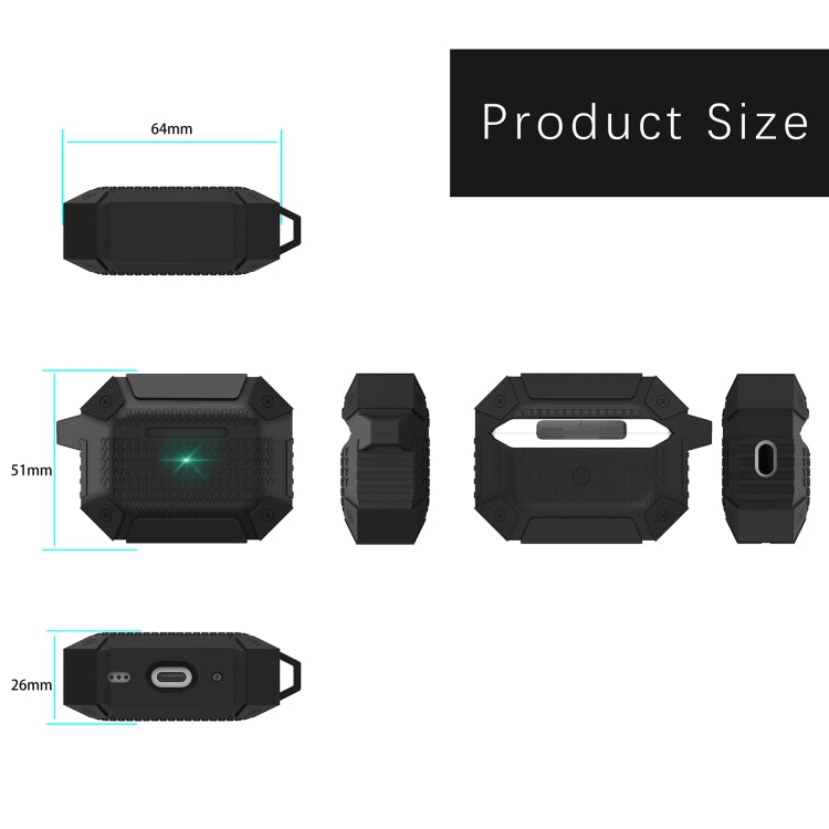 For AirPods Pro Wireless Earphones Shockproof Armor Protective Case(Black) - For AirPods Pro by PMC Jewellery | Online Shopping South Africa | PMC Jewellery | Buy Now Pay Later Mobicred