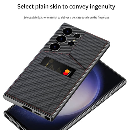 For Samsung Galaxy S24 Ultra 5G GKK Rotor Bracket Recessed Card Bag Full Coverage Phone Case(Carbon Fibre Texture) - Galaxy S24 Ultra 5G Cases by GKK | Online Shopping South Africa | PMC Jewellery | Buy Now Pay Later Mobicred