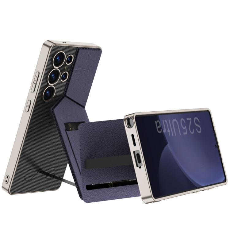 For Samsung Galaxy S25 Ultra 5G GKK Rotor Bracket Recessed Card Bag Full Coverage Phone Case(Carbon Fibre Texture) - free shipping - PMC Jewellery - Order now!