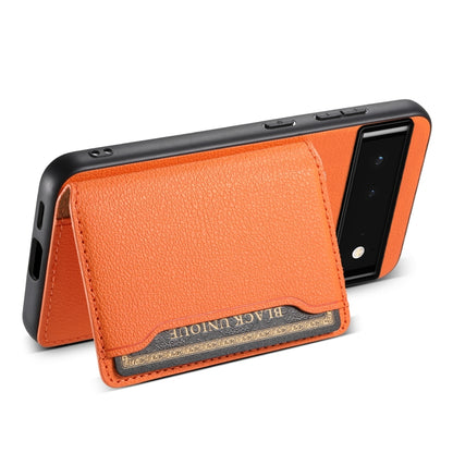 For Google Pixel 6 Calf Texture Card Bag Design Full Coverage Phone Case(Orange) - Google Cases by PMC Jewellery | Online Shopping South Africa | PMC Jewellery | Buy Now Pay Later Mobicred