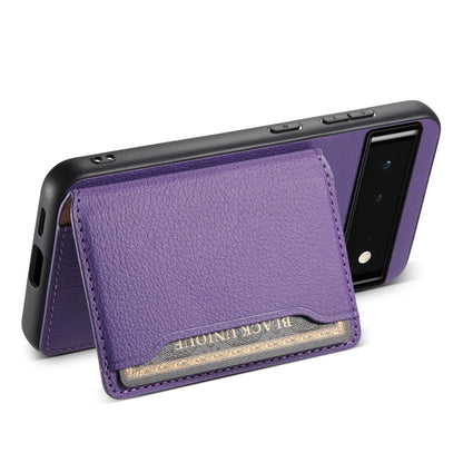 For Google Pixel 6 Calf Texture Card Bag Design Full Coverage Phone Case(Purple) - Google Cases by PMC Jewellery | Online Shopping South Africa | PMC Jewellery | Buy Now Pay Later Mobicred